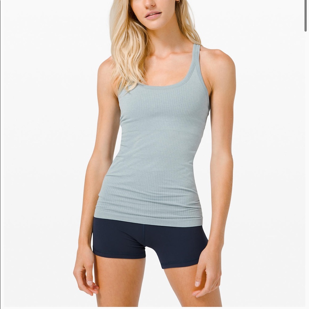 Lululemon ebb to street tank top blue !! Size 6